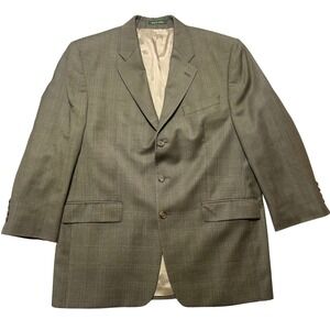 Lauren Ralph Lauren Mens Glen Plaid Wool Cashmere Blazer Jacket Size 43R flaws‎
